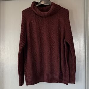 44 North Women's Maroon Long Sleeved Turtle Neck Sweater sz Large